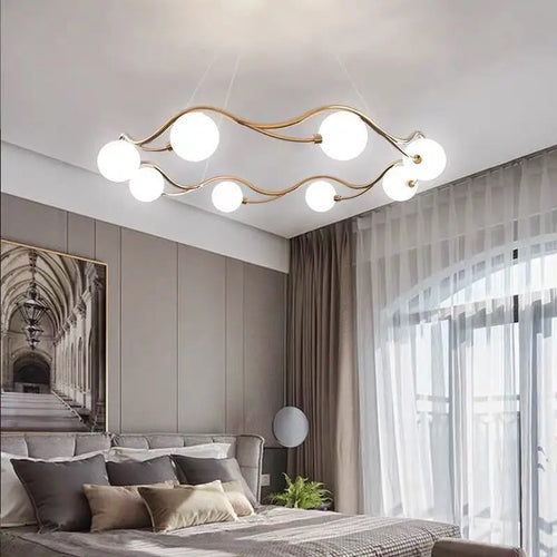 Modern white glass chandelier artistic decoration for interiors - vue 4 sur 8