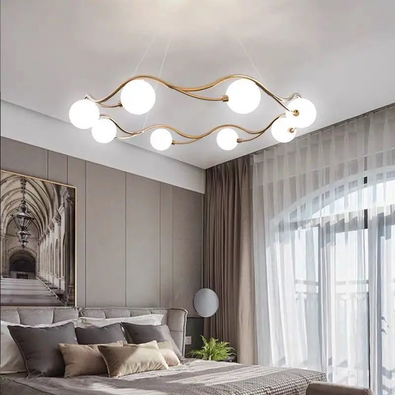 Modern white glass chandelier artistic decoration for interiors - vue 3 sur 8