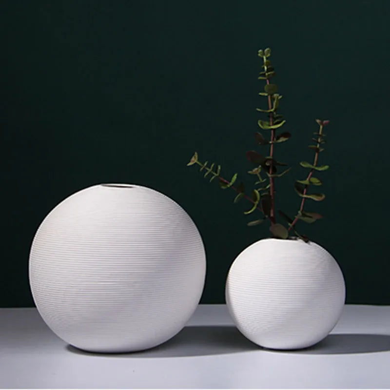 ceramic vase for flowers modern shelf decoration