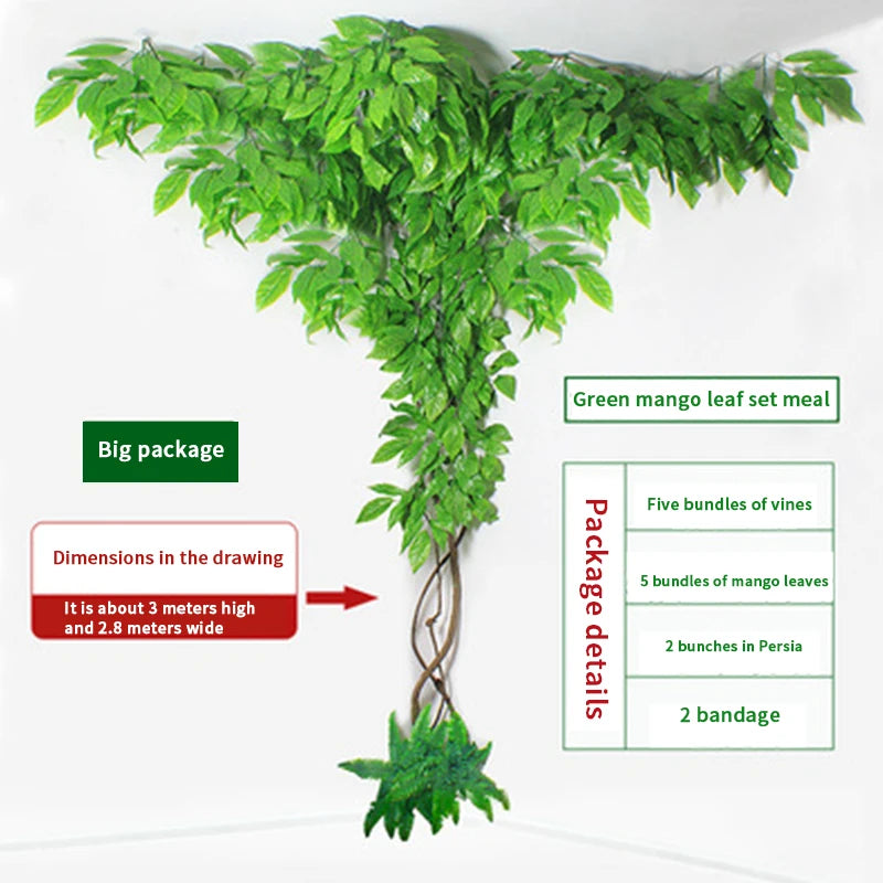 Artificial green plants winding vines, simulated banyan branches, everlasting banyan tree interior decoration, living room, home - vue 8 sur 18