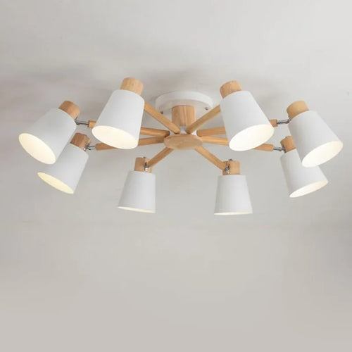 Simple modern solid wood Nordic chandelier - vue 2 sur 18