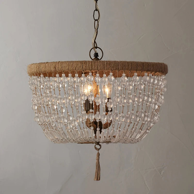 Vintage crystal pendant light in industrial style for elegant interiors