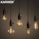 Retro LED Edison bulb with warm yellow vintage filament light