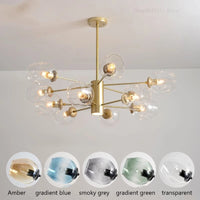 Modern Nordic glass and iron chandelier for decoration