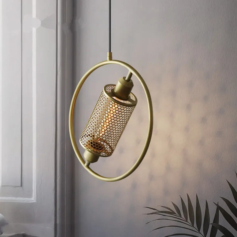 Vintage round iron pendant light for creative home decor