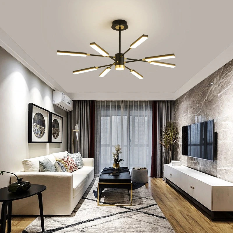 Modern Nordic iron art chandelier with LED lighting