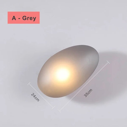 Modern nordic LED wall light pebble design for bedroom and staircase - vue 9 sur 21
