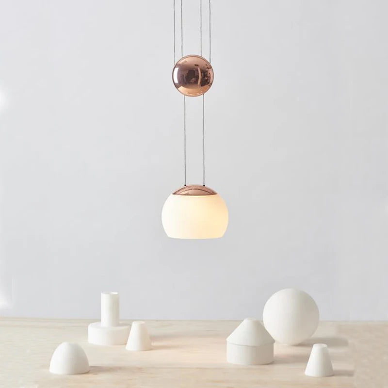 Adjustable designer Nordic glass pendant light loft style - vue 8 sur 8
