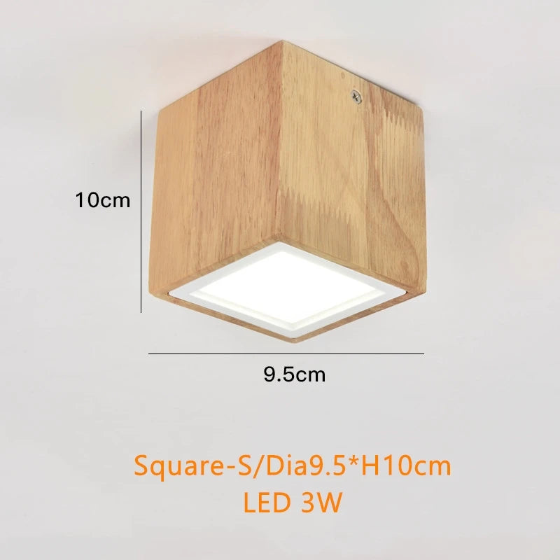 Spot Led rond en bois au design nordique