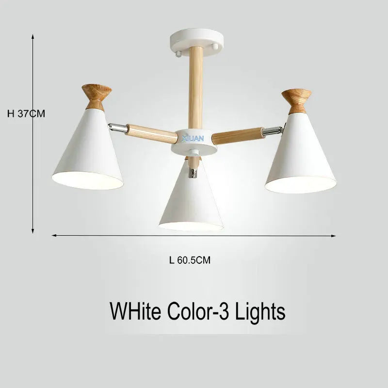 Nordic wooden pendant light for interior decor - vue 22 sur 26