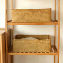 large woven seagrass basket for storage and decoration