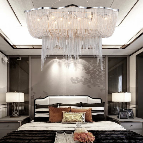 Modern aluminium tassel pendant light for decorative indoor lighting - vue 7 sur 8