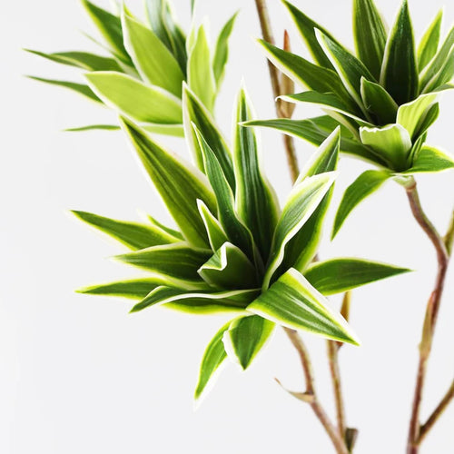 Large artificial bamboo branch with decorative flowers and leaves - vue 3 sur 8