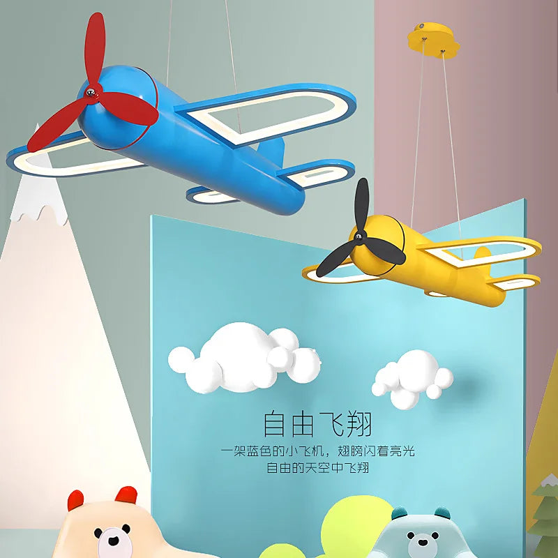modern airplane chandelier for children's room light decoration - vue 4 sur 8