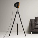 Vintage industrial tripod floor lamp with Edison bulbs