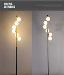 (May 16) Modern LED gold bar floor lamp with glass globes Inti