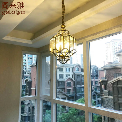 Vintage glass pendant light for indoor and outdoor use - vue 4 sur 7