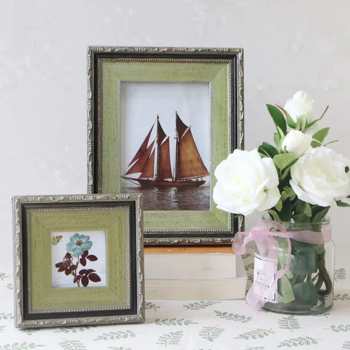 Retro solid wood photo frame for family décor - vue 4 sur 7