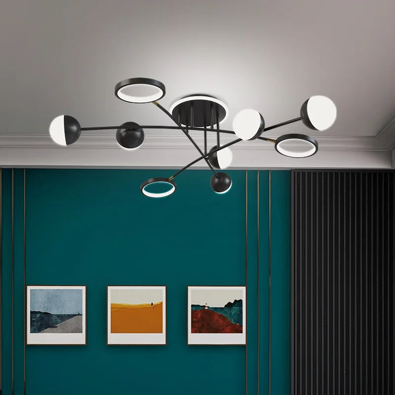Modern decorative ceiling light for interiors and LED lighting