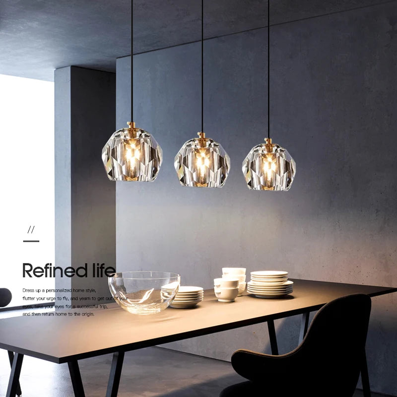 Contemporary crystal chandelier for restaurant, café and bar