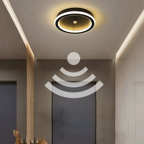 LED induction ceiling light with motion sensor for indoor use - vue 2 sur 12