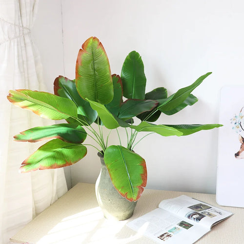 Large artificial monstera and banana plants for indoor decoration - vue 6 sur 9