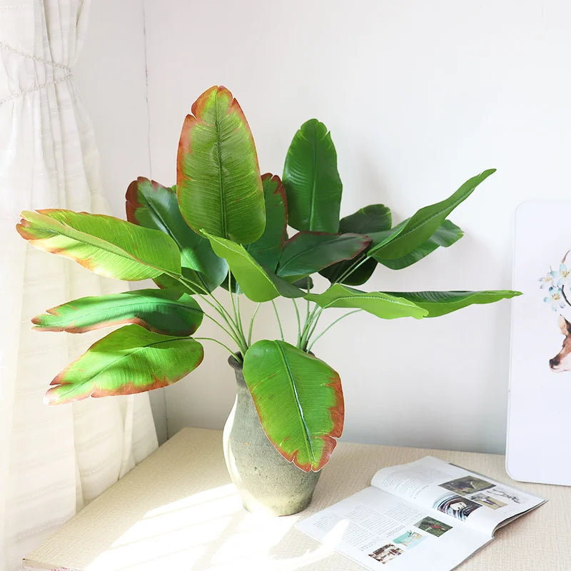 Large artificial monstera and banana plants for indoor decoration - vue 6 sur 9