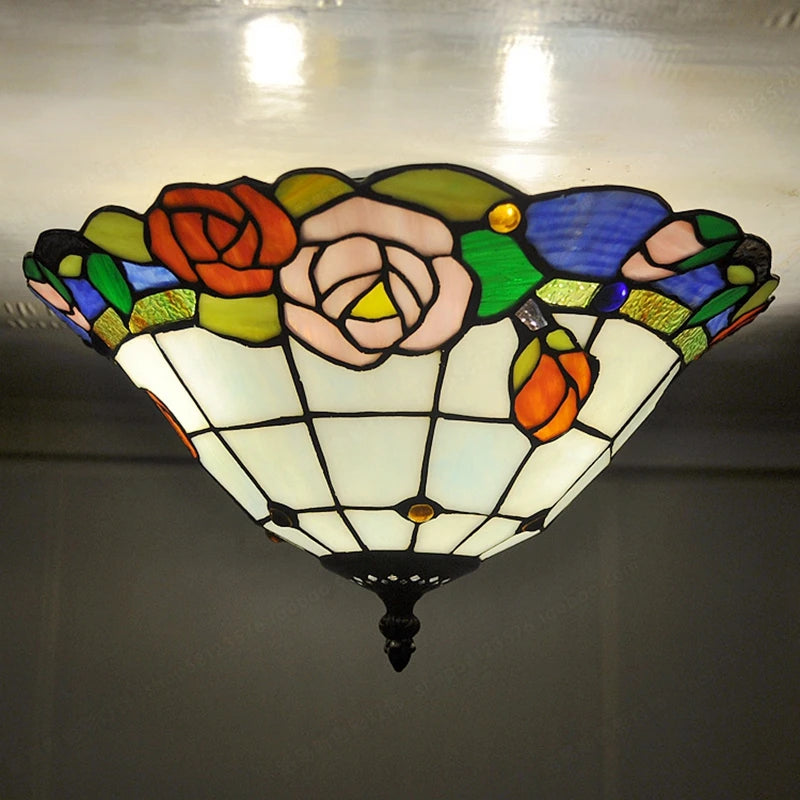 Modern ceiling light tiffany style minimalist design for interior decor - vue 4 sur 6