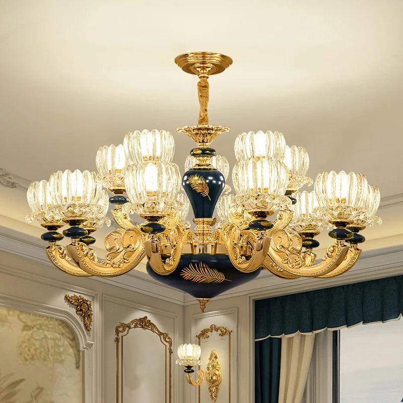 Modern ceramic and glass chandelier for elegant interiors