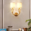Brass deer head wall light nordic american decor