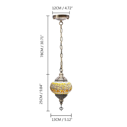 Handmade Turkish mosaic glass pendant light Mediterranean decoration - vue 19 sur 27