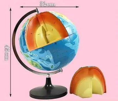 three-dimensional globe model for teaching geography