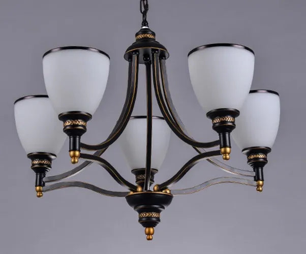 Classic iron and glass chandelier for indoor decoration - vue 8 sur 16