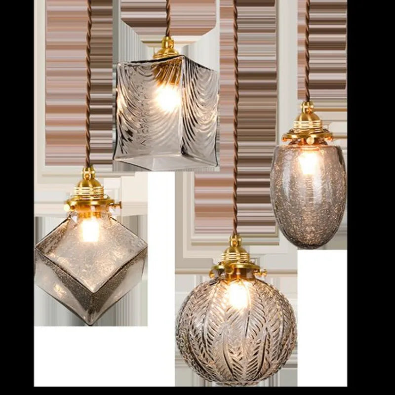 Japanese style glass pendant light vintage for industrial decor