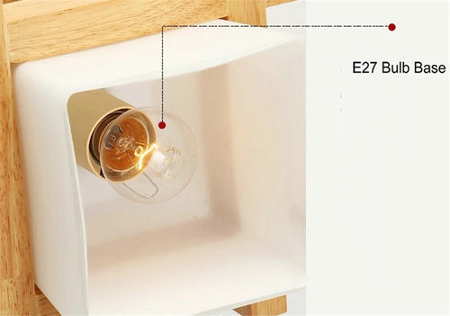 Japanese glass and wood ceiling light for modern interiors - vue 5 sur 8