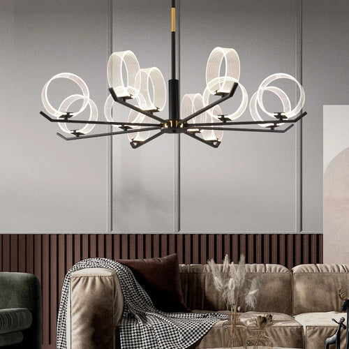 Industrial acrylic LED chandelier for decorative indoor lighting