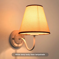 American retro fabric wall light with European LED lampshade
