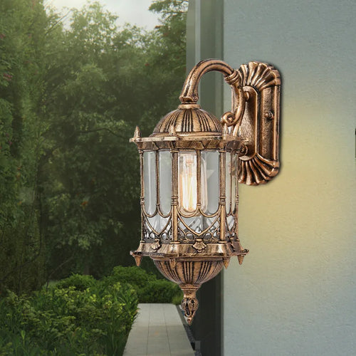 Vintage bronze outdoor waterproof wall light - vue 2 sur 12