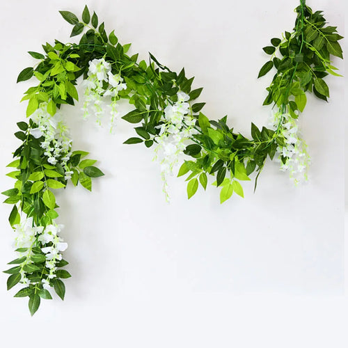 Artificial wisteria garland for floral and festive decoration - vue 2 sur 32