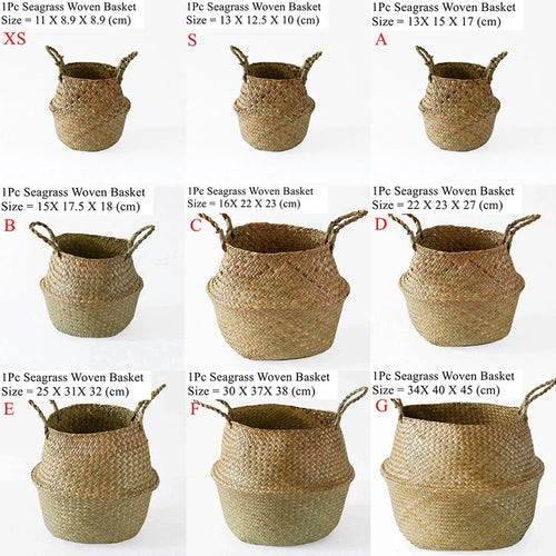 rattan seaweed wicker basket for storage and picnic - vue 7 sur 13