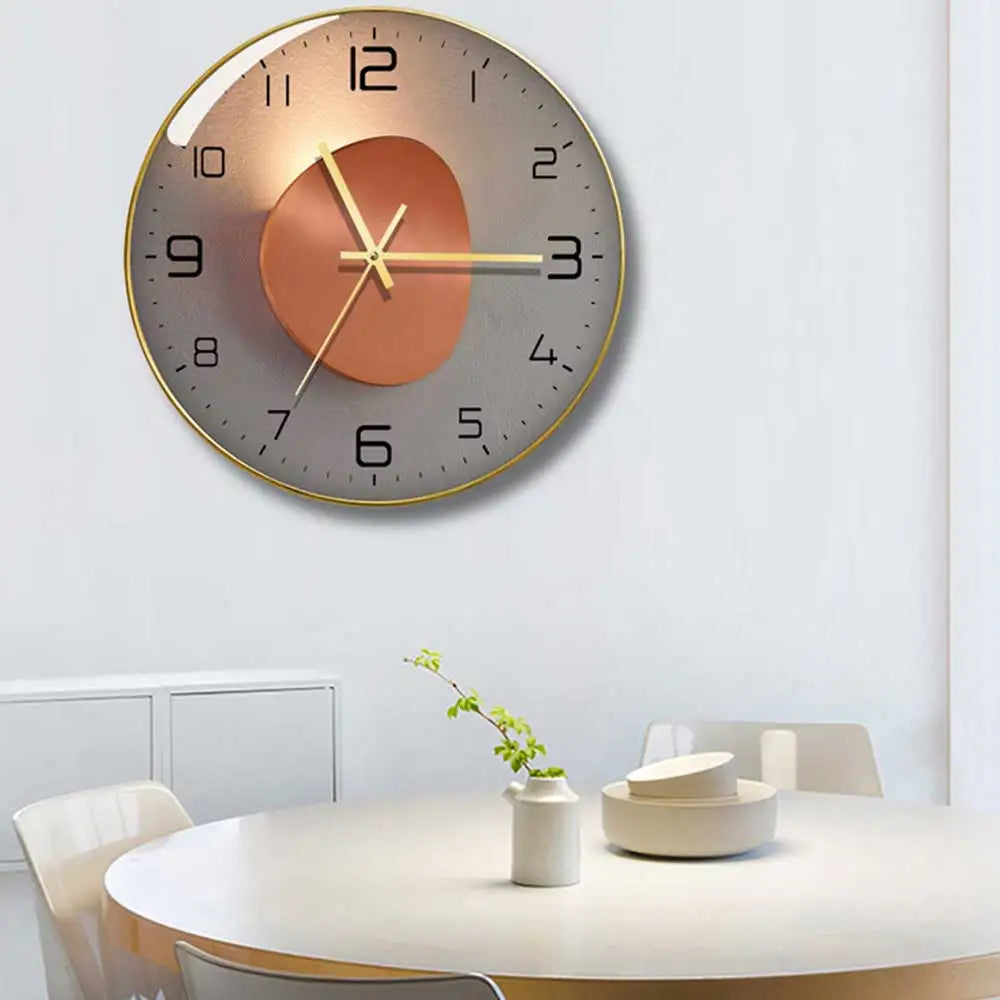 modern design creative geometric decorative glass wall clock - vue 7 sur 18
