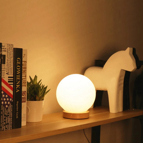 Simple glass ball table lamp - vue 5 sur 8