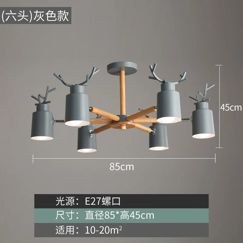 Nordic wood ceiling light with simple and creative design - vue 8 sur 16