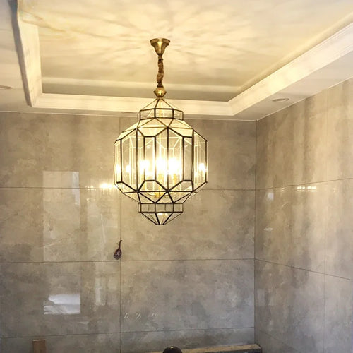 Vintage glass pendant light for indoor and outdoor use - vue 2 sur 7