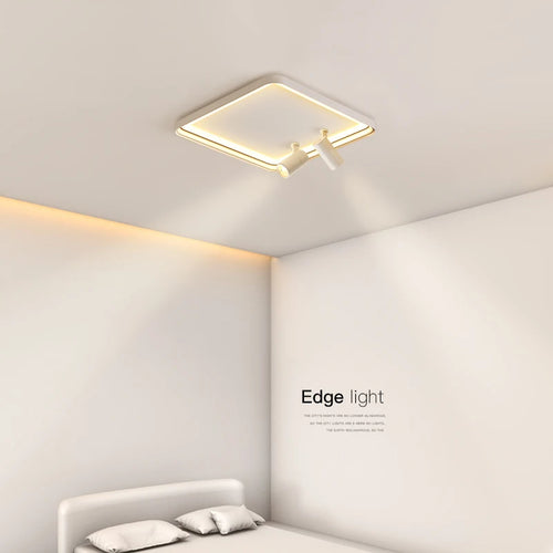 Modern LED ceiling light for living room, bedroom, indoor round, square or rectangular surface mounted lighting - vue 3 sur 16