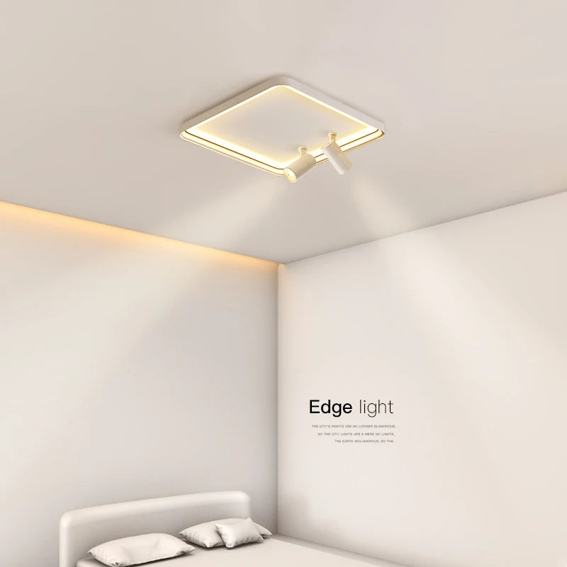 Modern LED ceiling light for living room, bedroom, indoor round, square or rectangular surface mounted lighting - vue 3 sur 16