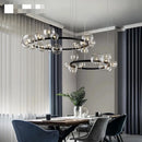 Black metal pendant light with adjustable cord for indoor lighting