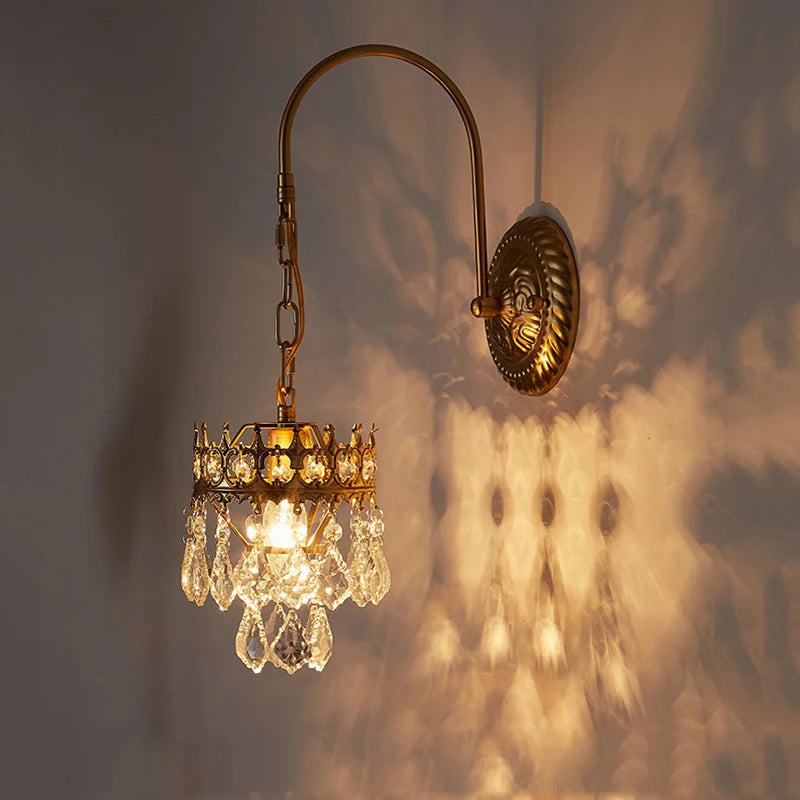 Luxury crystal wall light for indoor and outdoor decoration