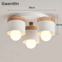 Modern wood and iron ceiling light for interior decoration