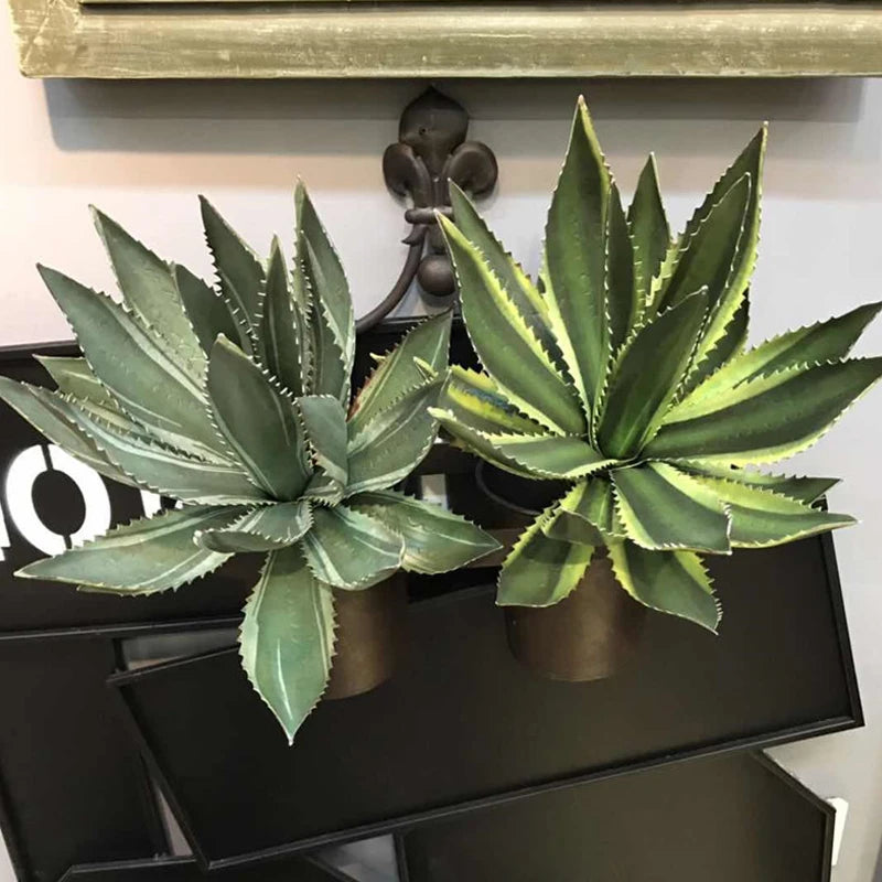 Decorative artificial succulent plants with lotus thorns in plastic